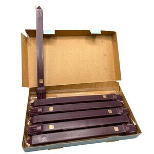 6 Partylite Purple Candles 10" Square Pillar Mulberry Scent Boxed Set Boudoir